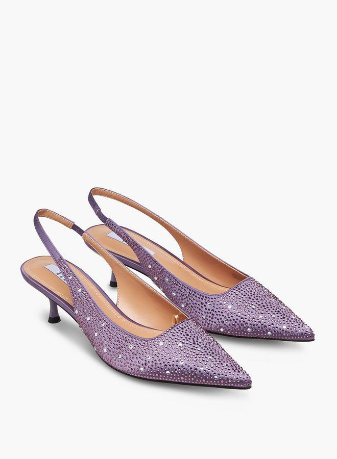 ايل أحذية نسائية بكعب هريرة مزينة بتصميم حزام خلفي من مجموعة رمضان - Image 2